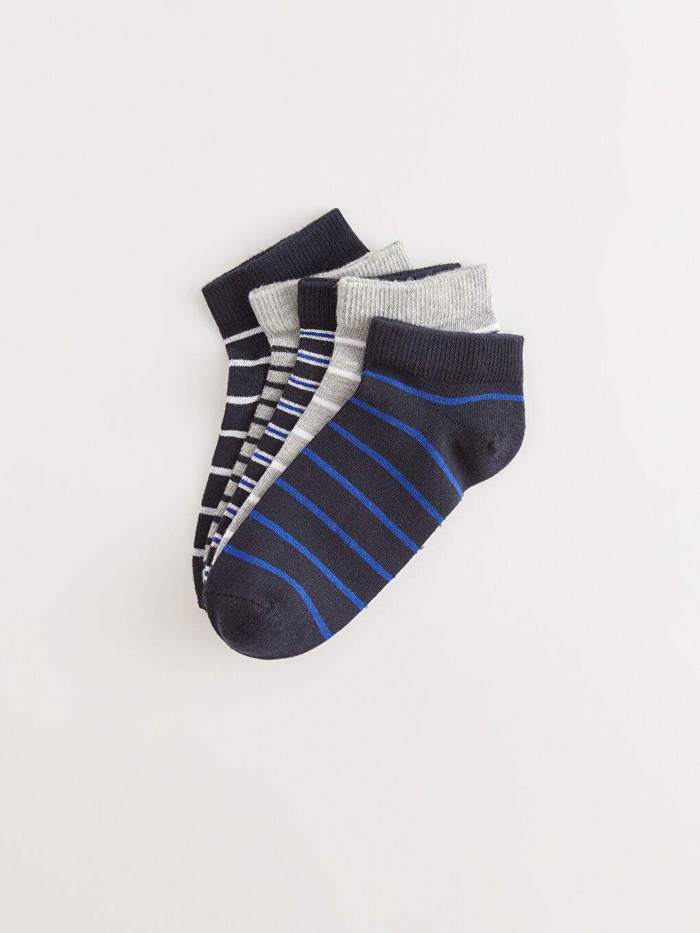 Striped Boys' Trainer Socks 5 Pack-1