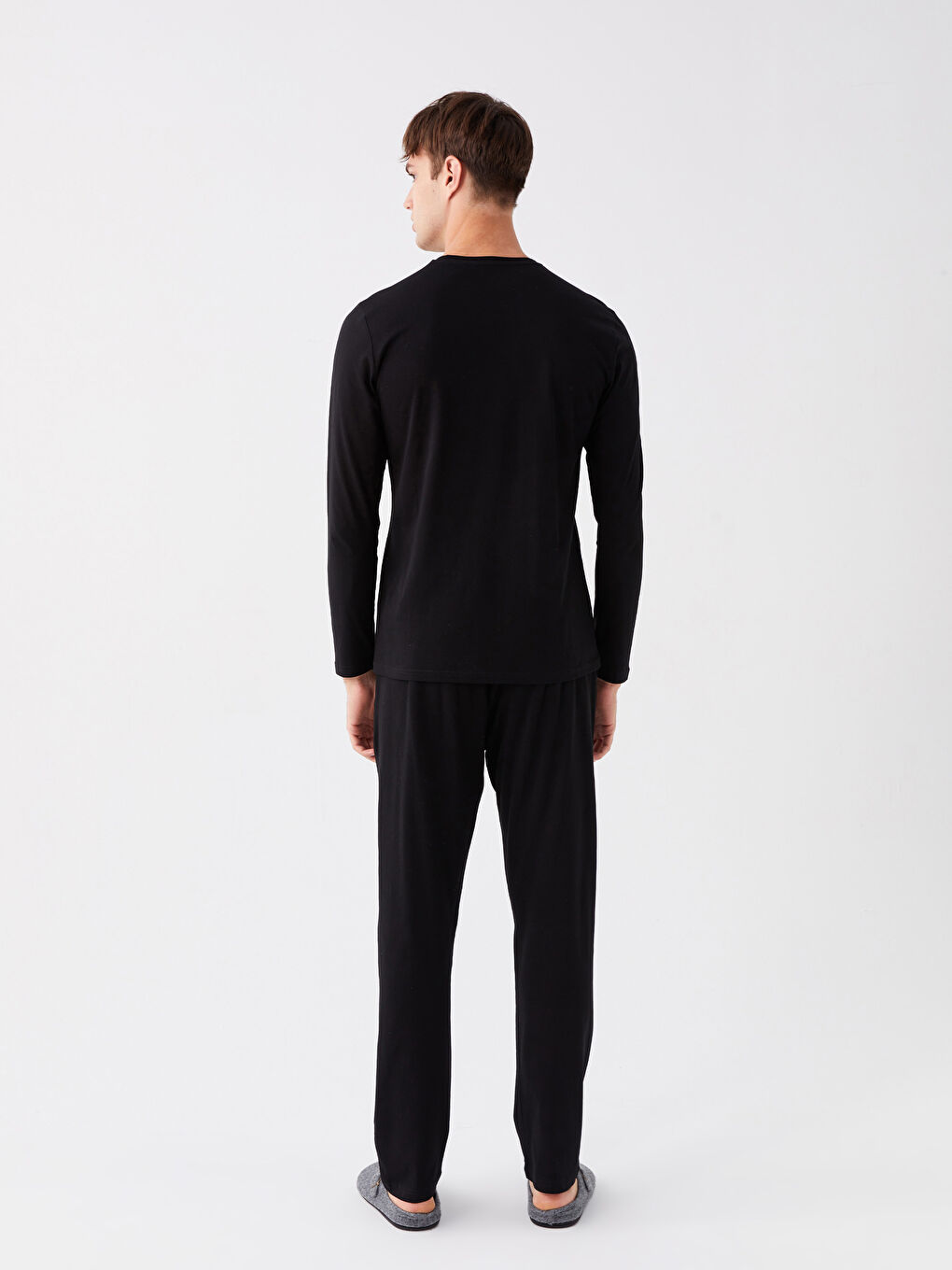 Siyah Standart Kalıp Garfield Baskılı Erkek Pijama Takımı-4