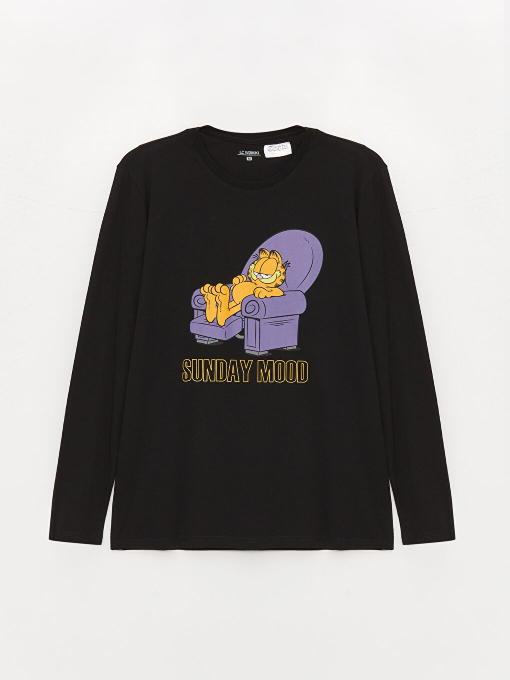 Siyah Standart Kalıp Garfield Baskılı Erkek Pijama Takımı-6