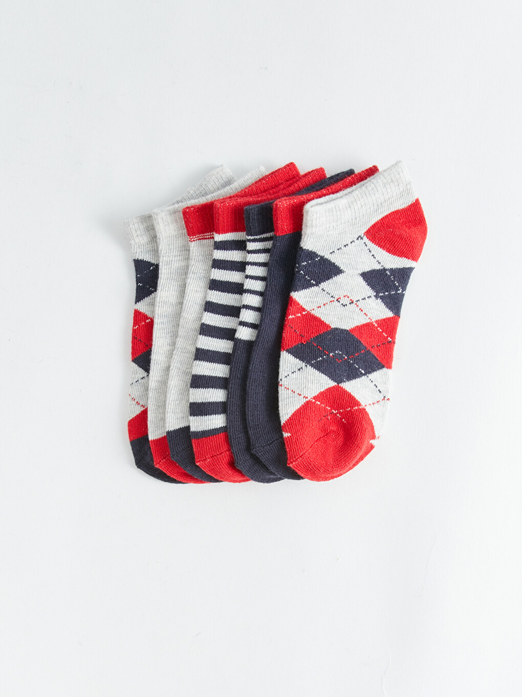 Patterned Boys' Trainer Socks 7 Pack-1