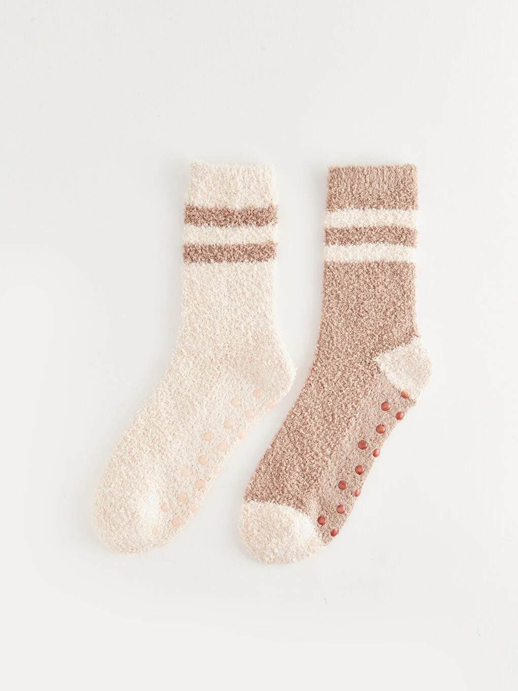 Gestreifte Anti-Rutsch-Sohle Homewear-Socken für Damen 2er-Pack-2