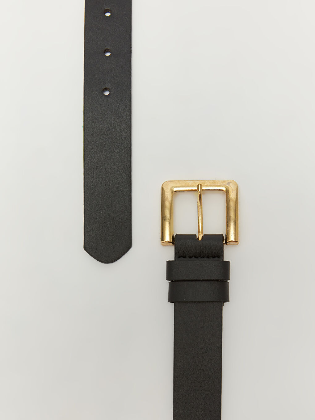 Siyah Deri Görünümlü Kadın Kemer-2