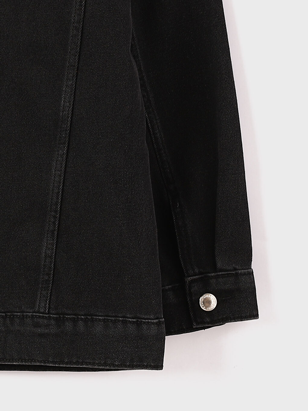 Shirt Collar Pocket Detailed Straight Long Sleeve Women's Jean Jacket-3