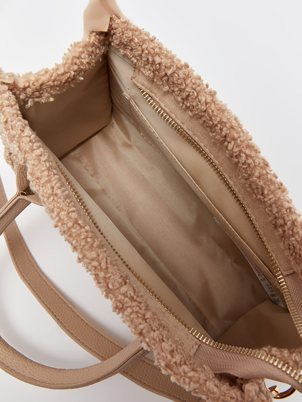 Ekru Süet Görünümlü Kadın Tote Çanta-8