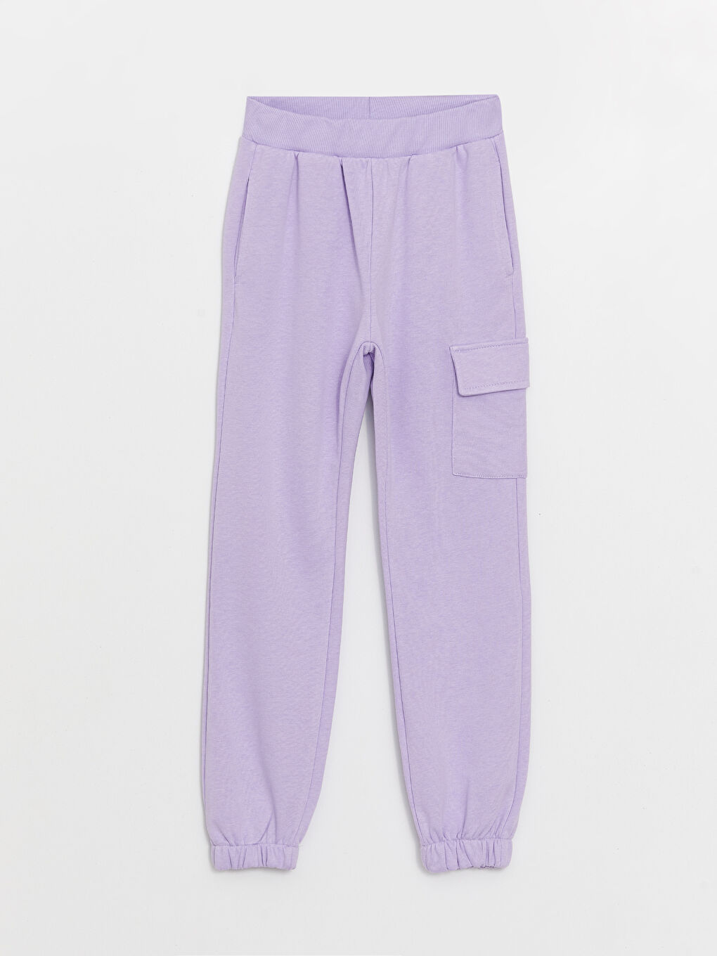 Lila Beli Lastikli Basic Kız Çocuk Kargo Eşofman Altı