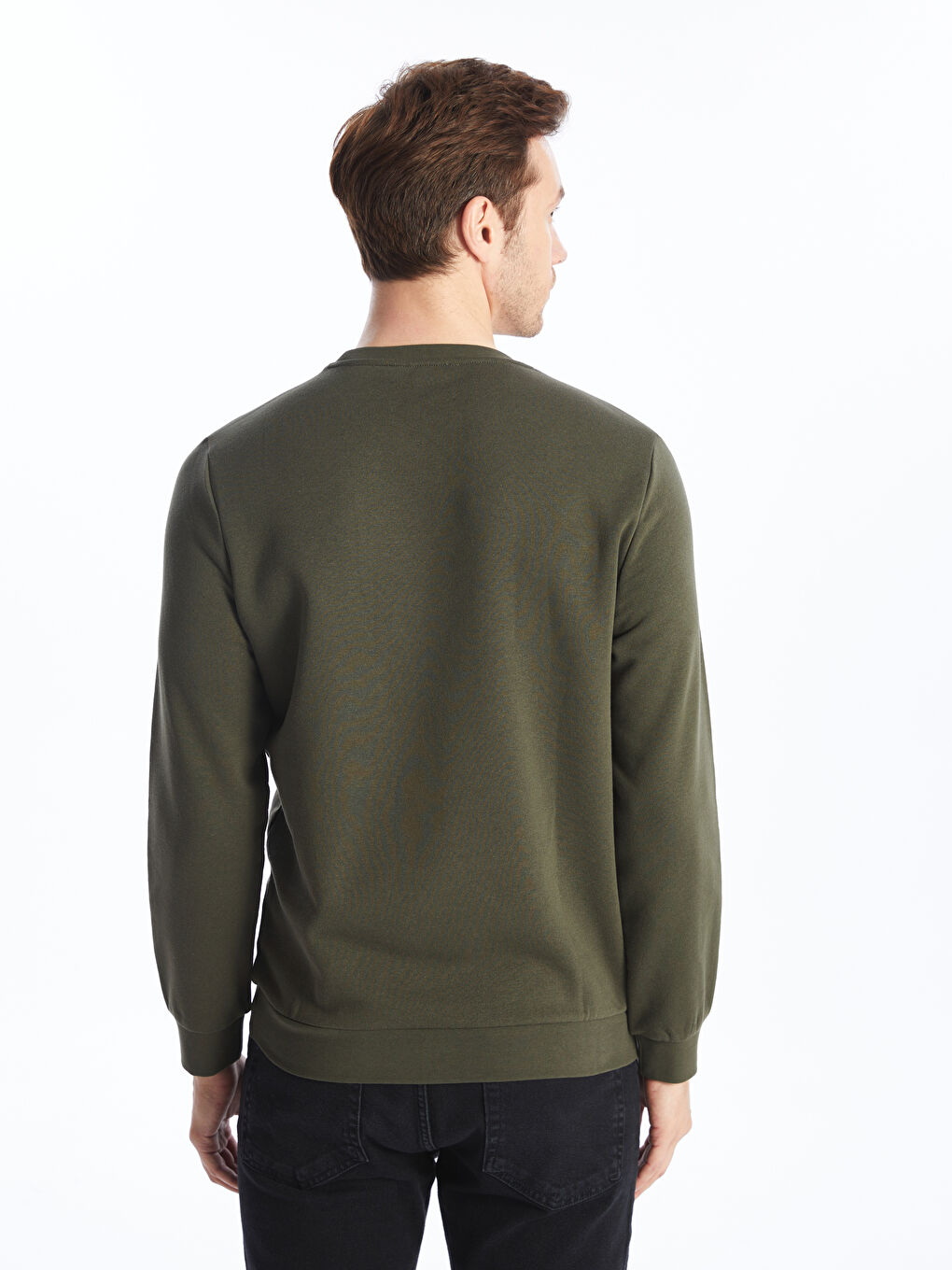 Crew Neck Printed Men's Thick Sweatshirt-4
