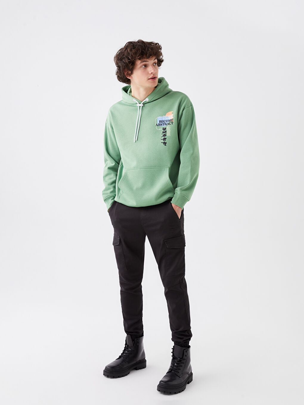 Antrasit Slim Fit Erkek Kargo Pantolon