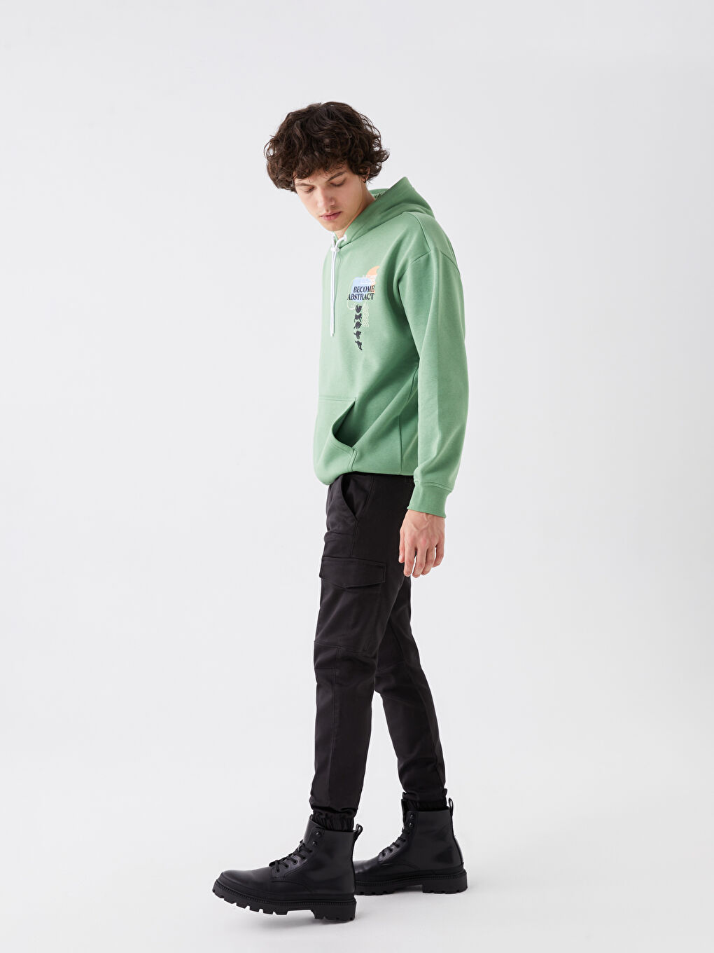 Antrasit Slim Fit Erkek Kargo Pantolon-1