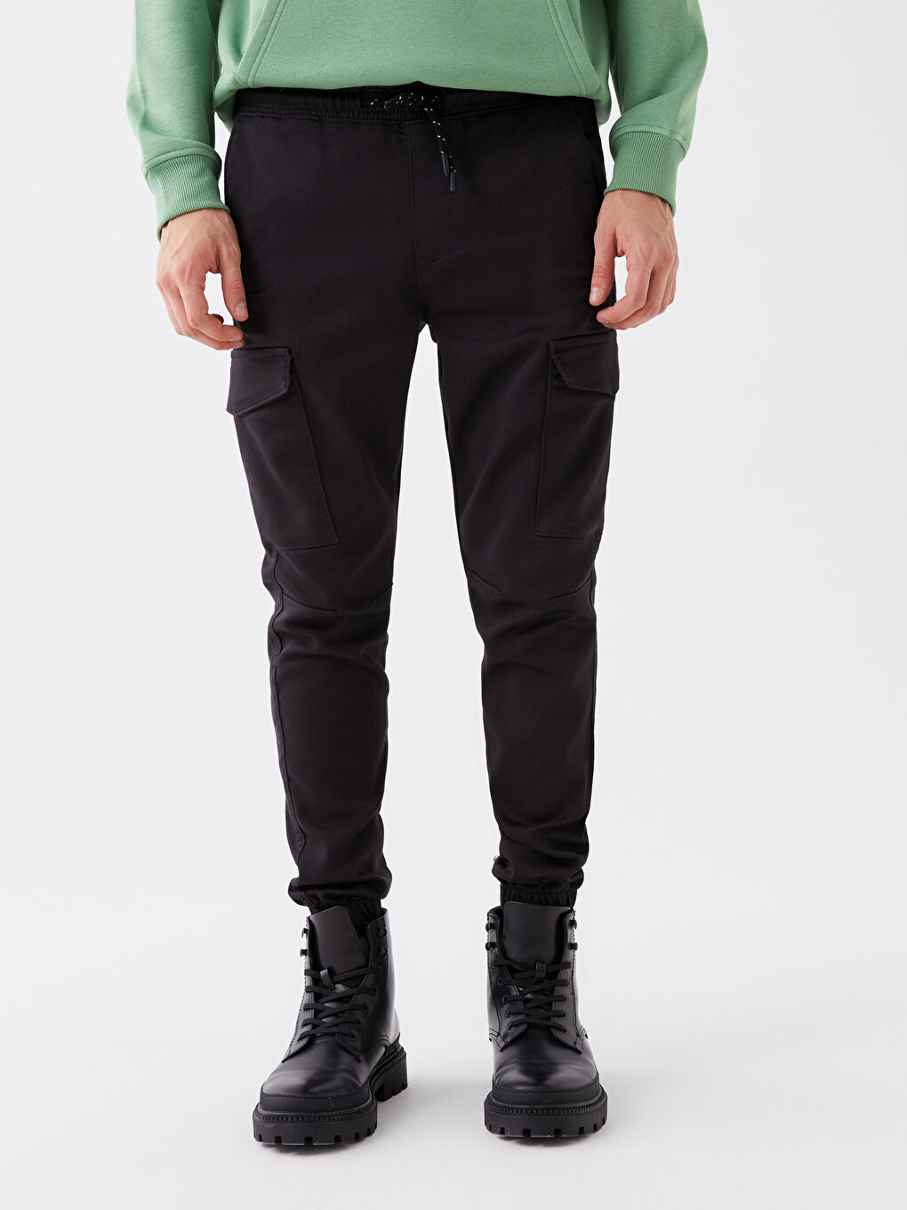 Antrasit Slim Fit Erkek Kargo Pantolon-3