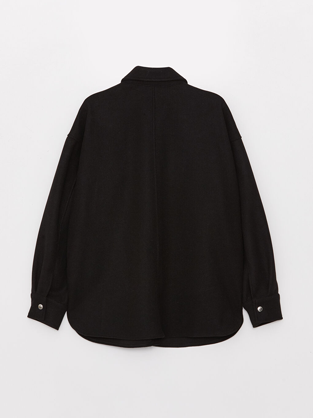 Plain Long Sleeve Women's Shirt Jacket-6