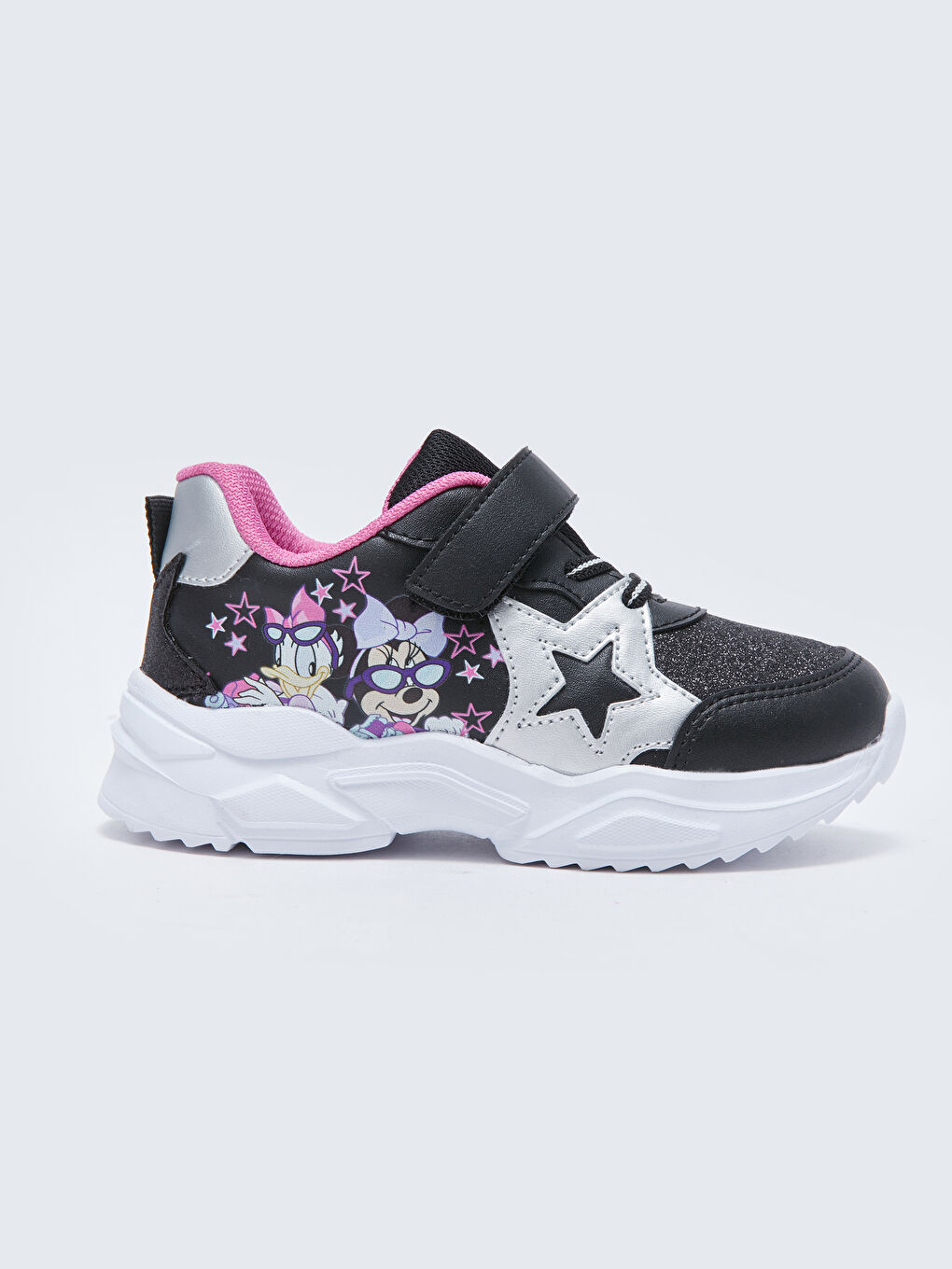 LCW STEPS Siyah Minnie Mouse Lisanslı Cırt Cırtlı Kız Çocuk Spor Ayakkabı - 1