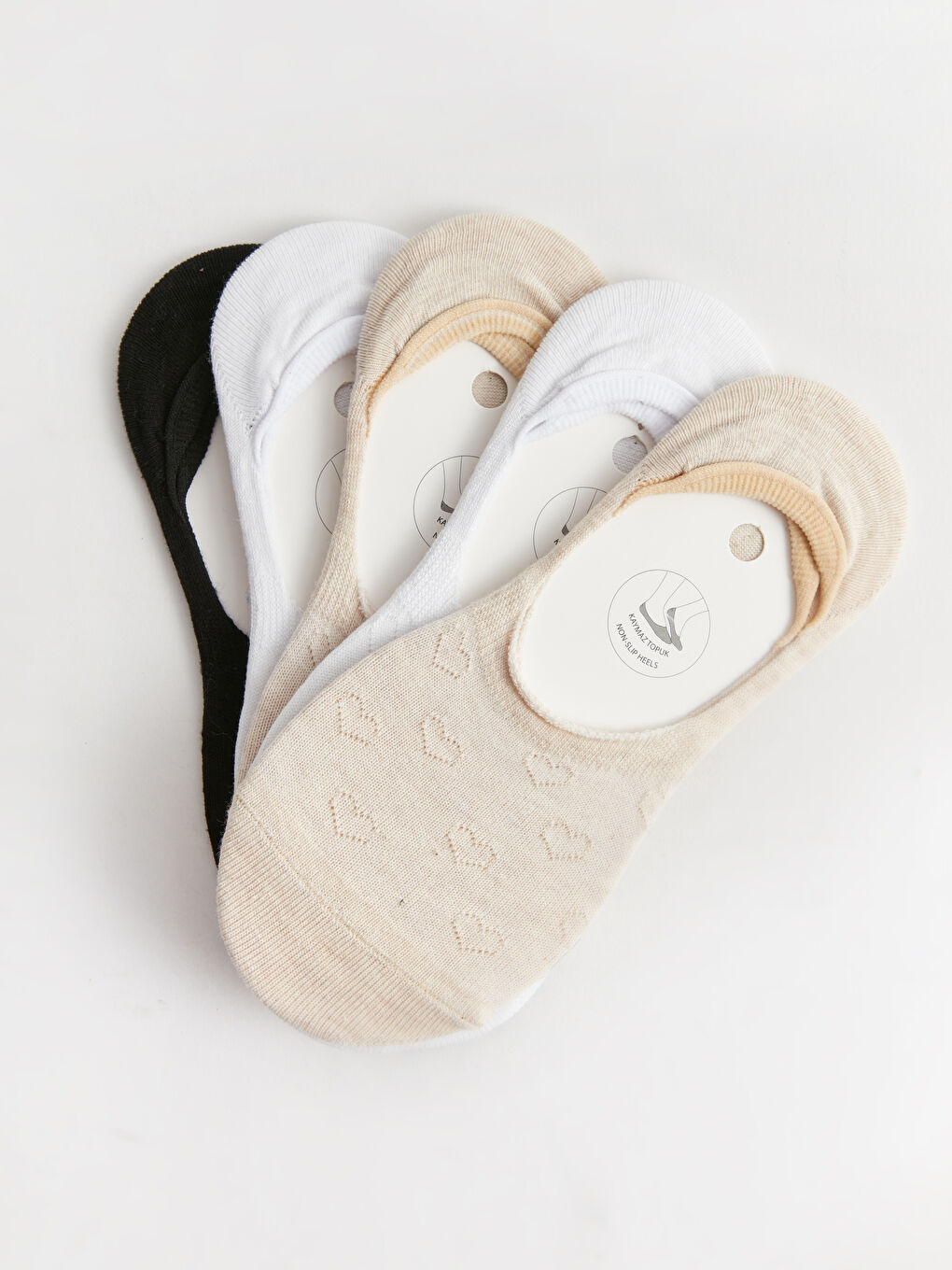 Bej Kendinden Desenli Kadın Babet Çorap 5'li