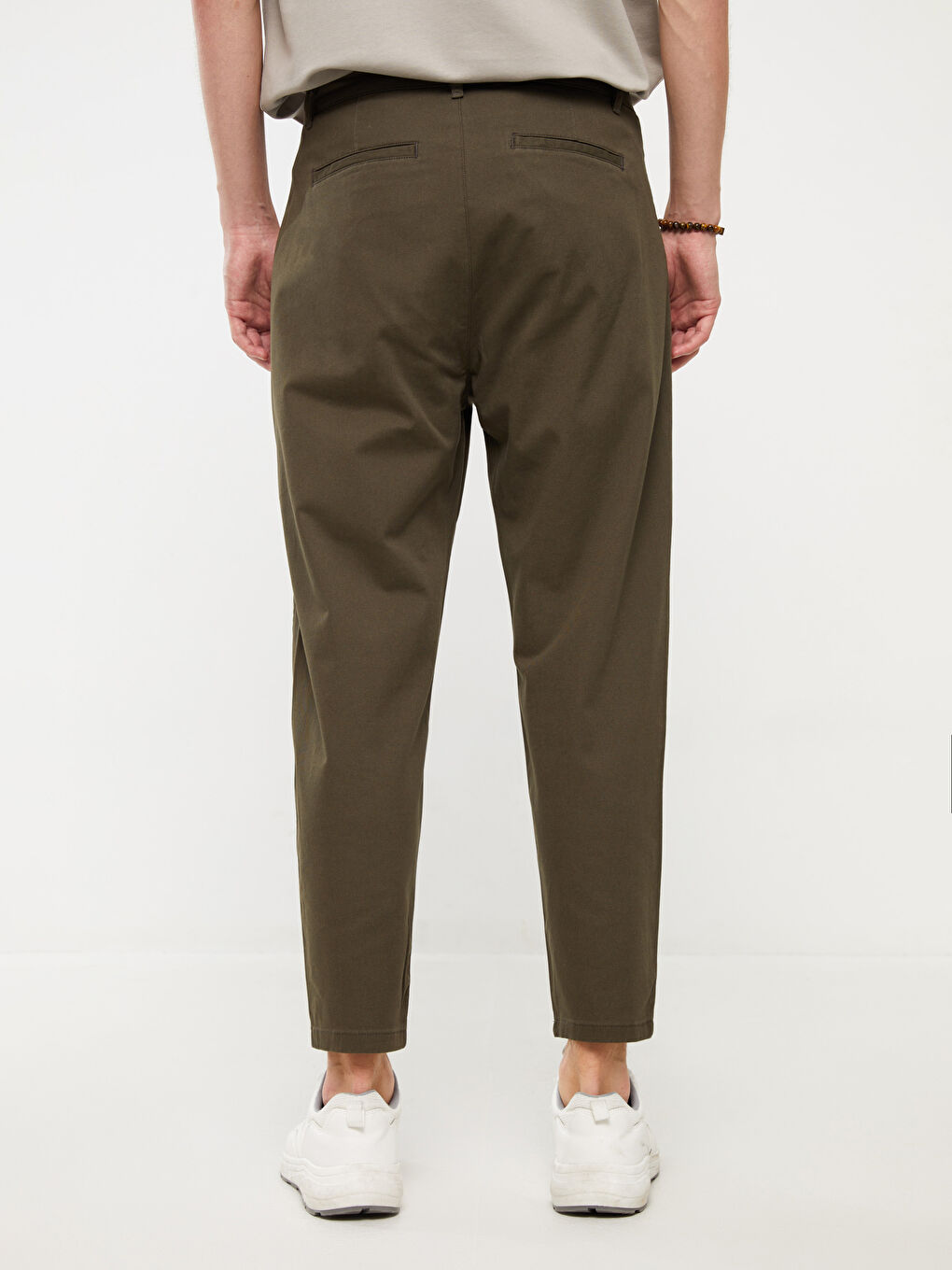 Haki Rahat Kalıp Gabardin Erkek Pantolon-3