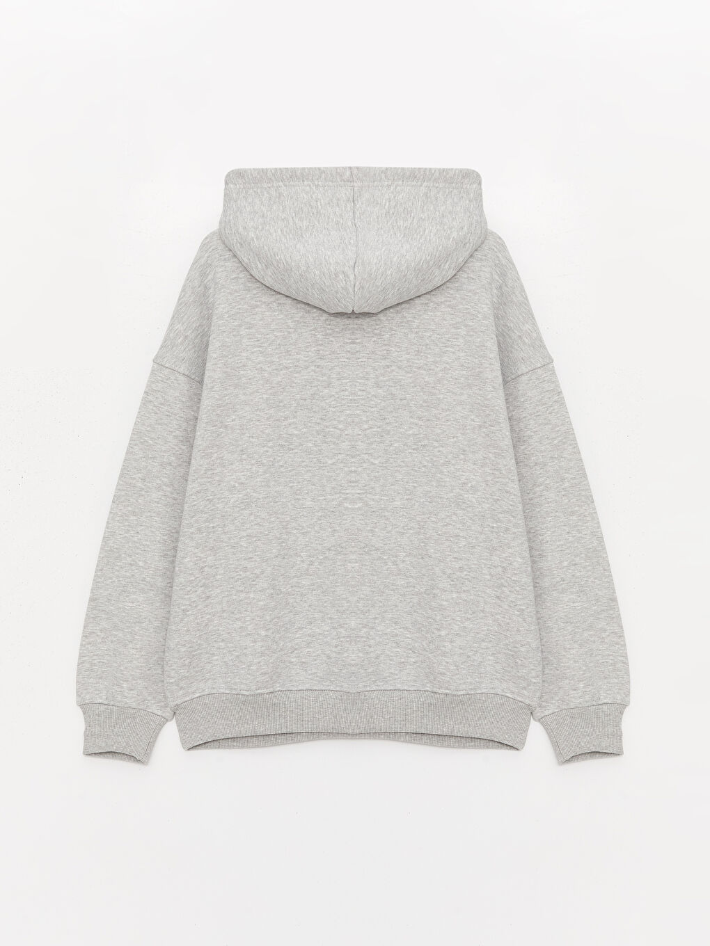 LCW Vision Orta Gri Melanj Düz Oversize Kadın Hoodie - 6