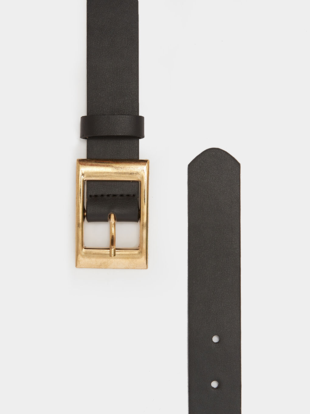 Siyah Deri Görünümlü Kadın Kemer-2