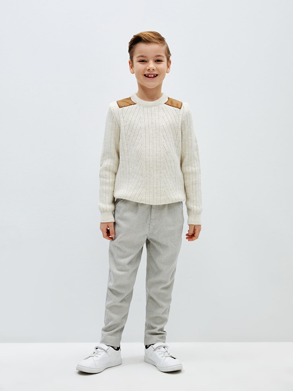 Crew Neck Long Sleeve Boys' Knitwear Sweater-2