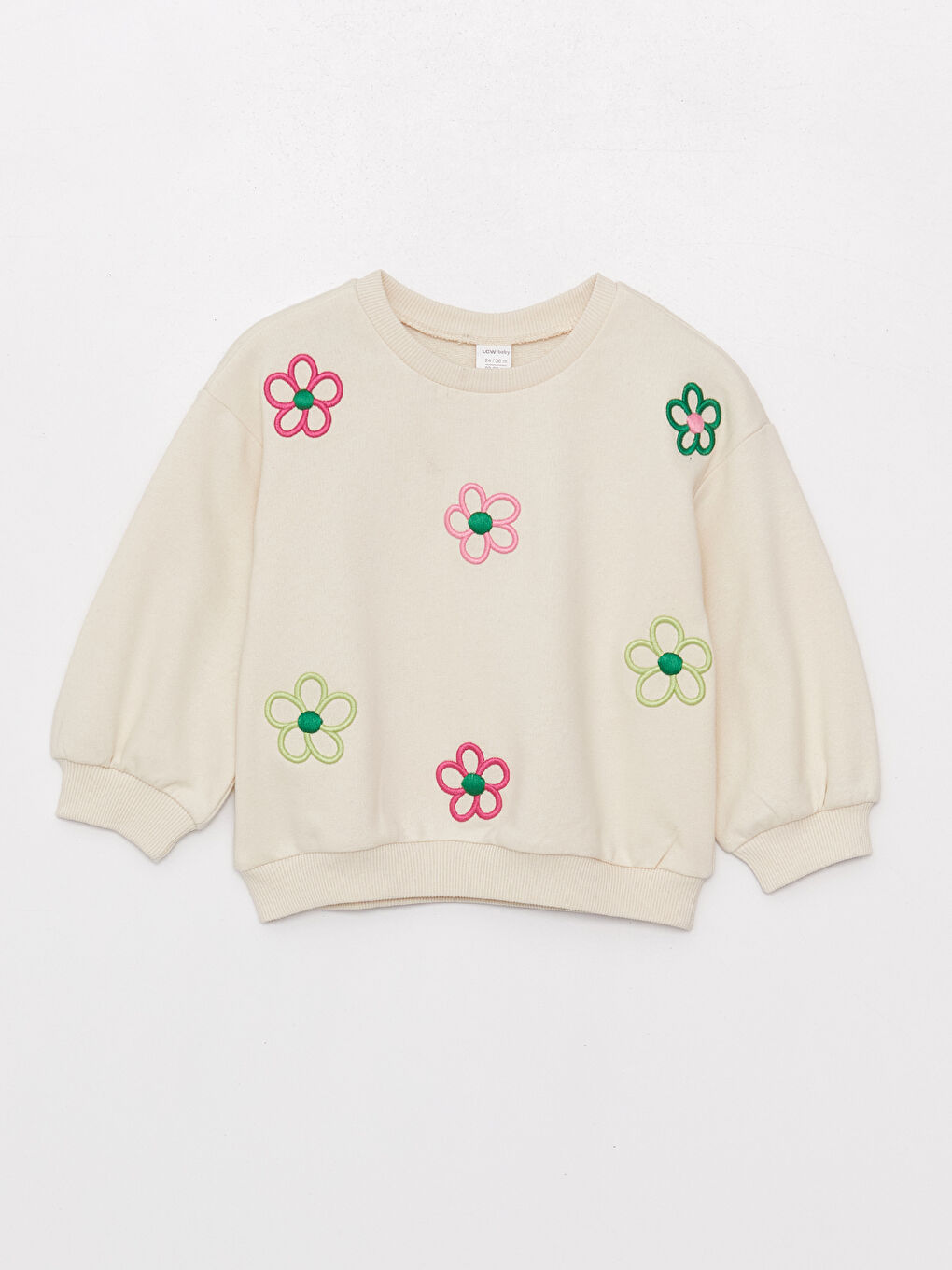 LCW baby Bej Bisiklet Yaka Kız Bebek Sweatshirt - 2