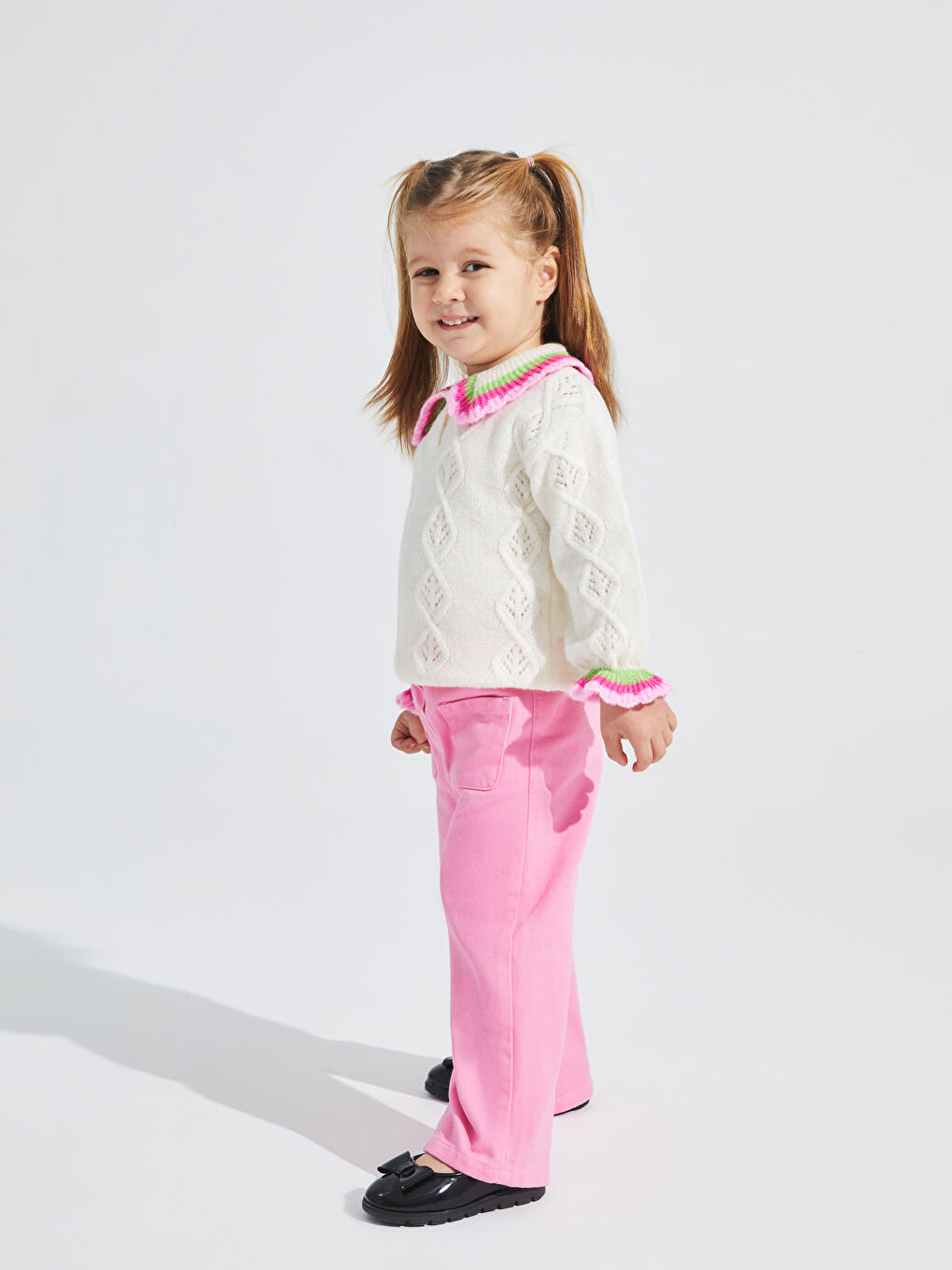 Pembe Basic Kız Bebek Pantolon-2