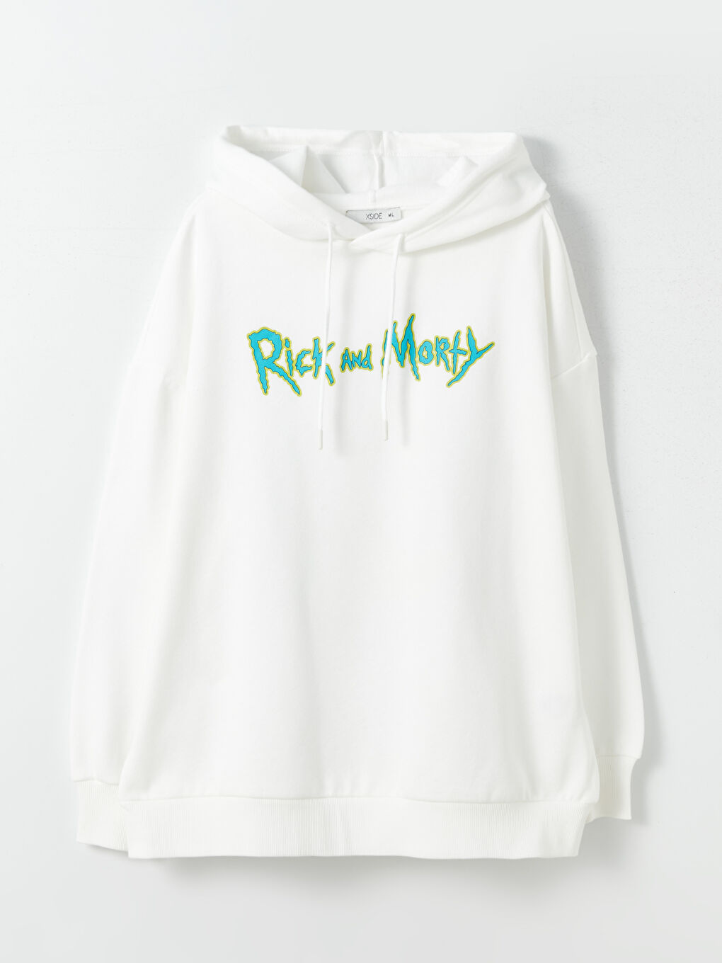 XSIDE Ekru Rick and Morty Baskılı Uzun Kollu Oversize Kadın Hoodie - 5