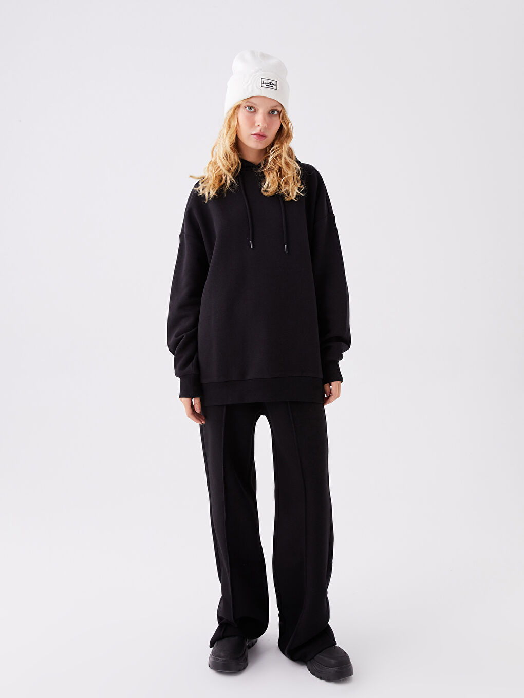 XSIDE Schlichter Oversize Hoodie für Damen -W3G444Z8-CVL