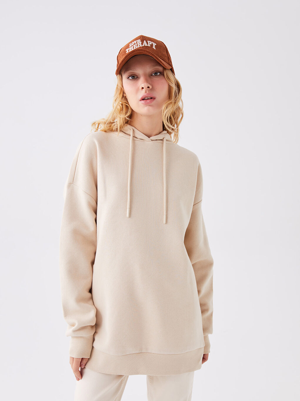 XSIDE Plain Oversize Women's Thick Hoodie -W3G444Z8-VB6