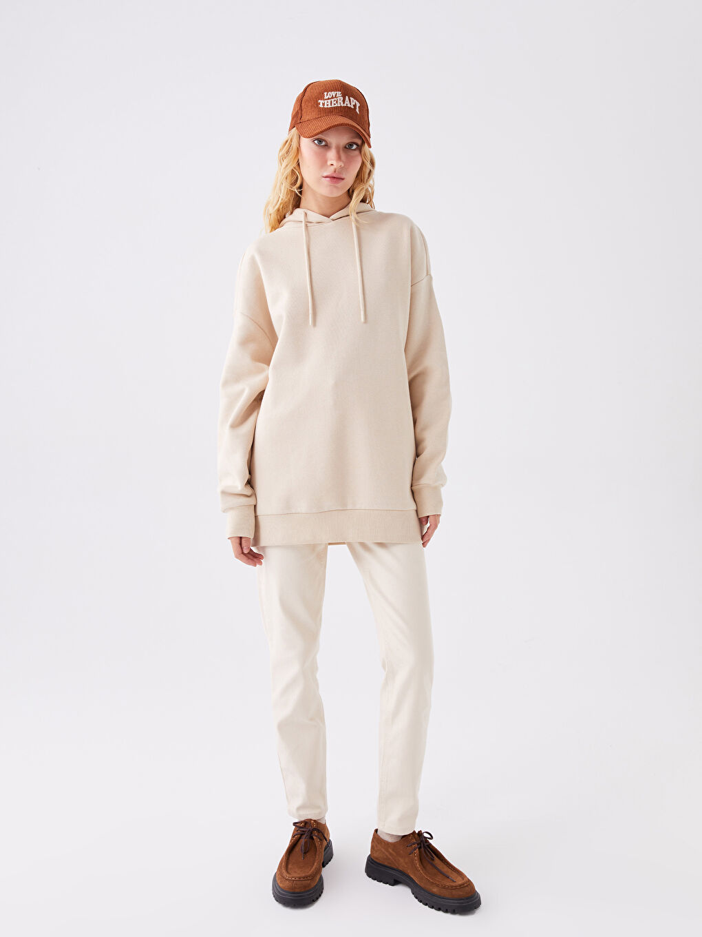 XSIDE Plain Oversize Women's Thick Hoodie -W3G444Z8-VB6