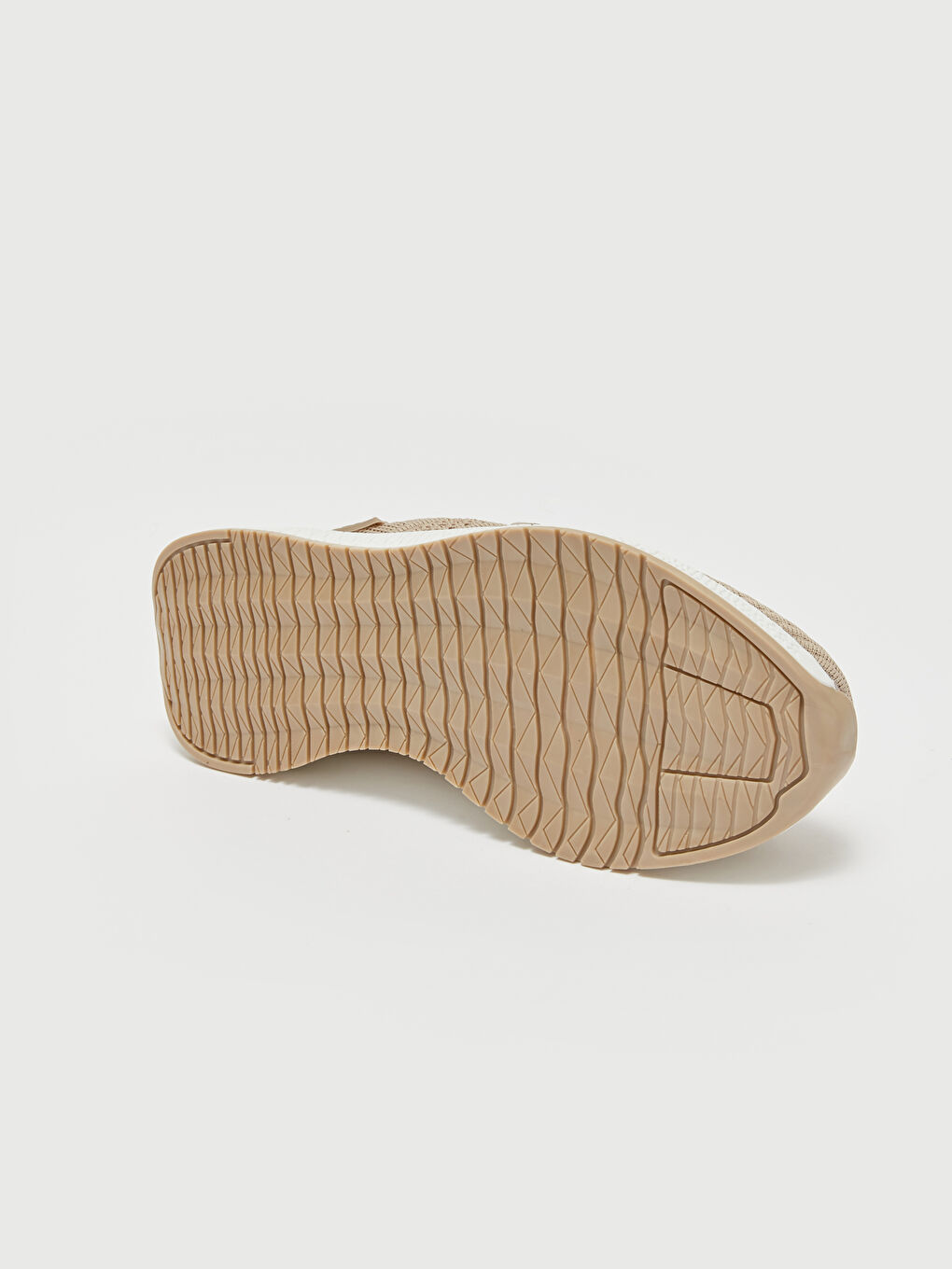 Bej Bağcıklı File Detaylı Kadın Aktif Spor Ayakkabı-3