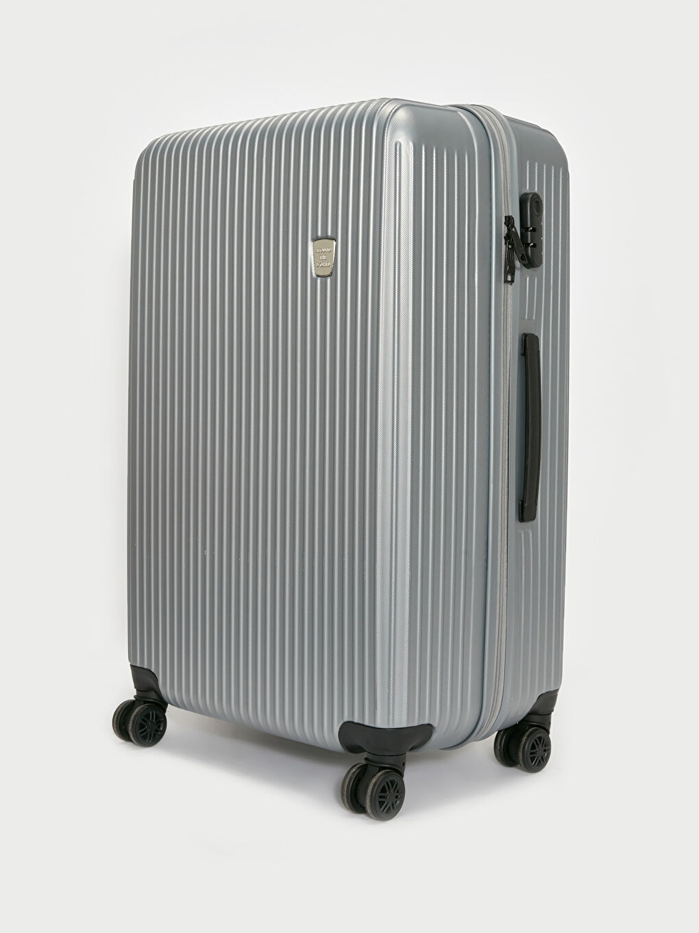 Gri Kilit Detaylı Büyük Boy Valiz-1