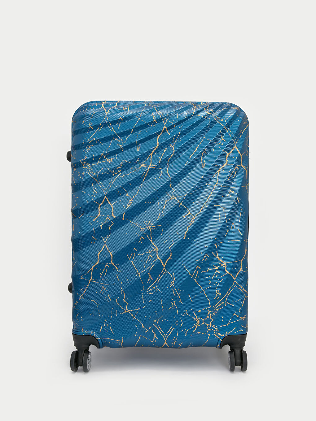 Mavi Kilit Detaylı Çekme Mekanizmalı Orta Boy Valiz