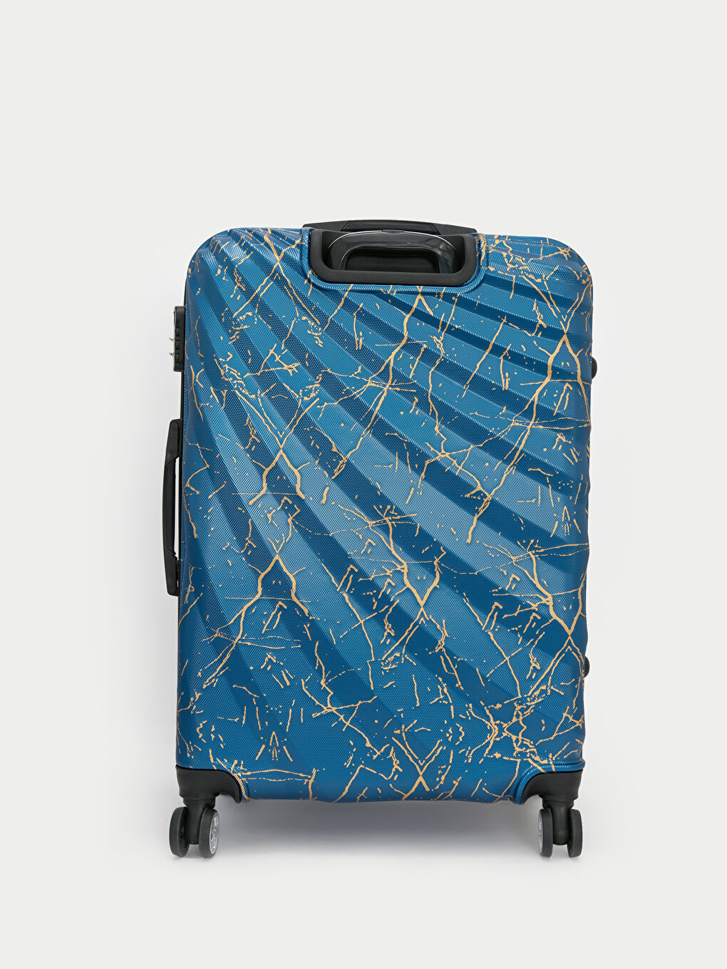 Mavi Kilit Detaylı Çekme Mekanizmalı Orta Boy Valiz-1