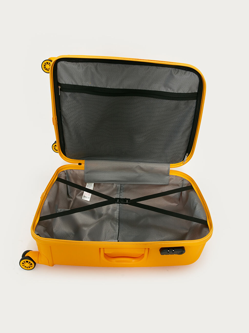 Sarı Kilit Detaylı Çekme Mekanizmalı Büyük Boy Valiz-3