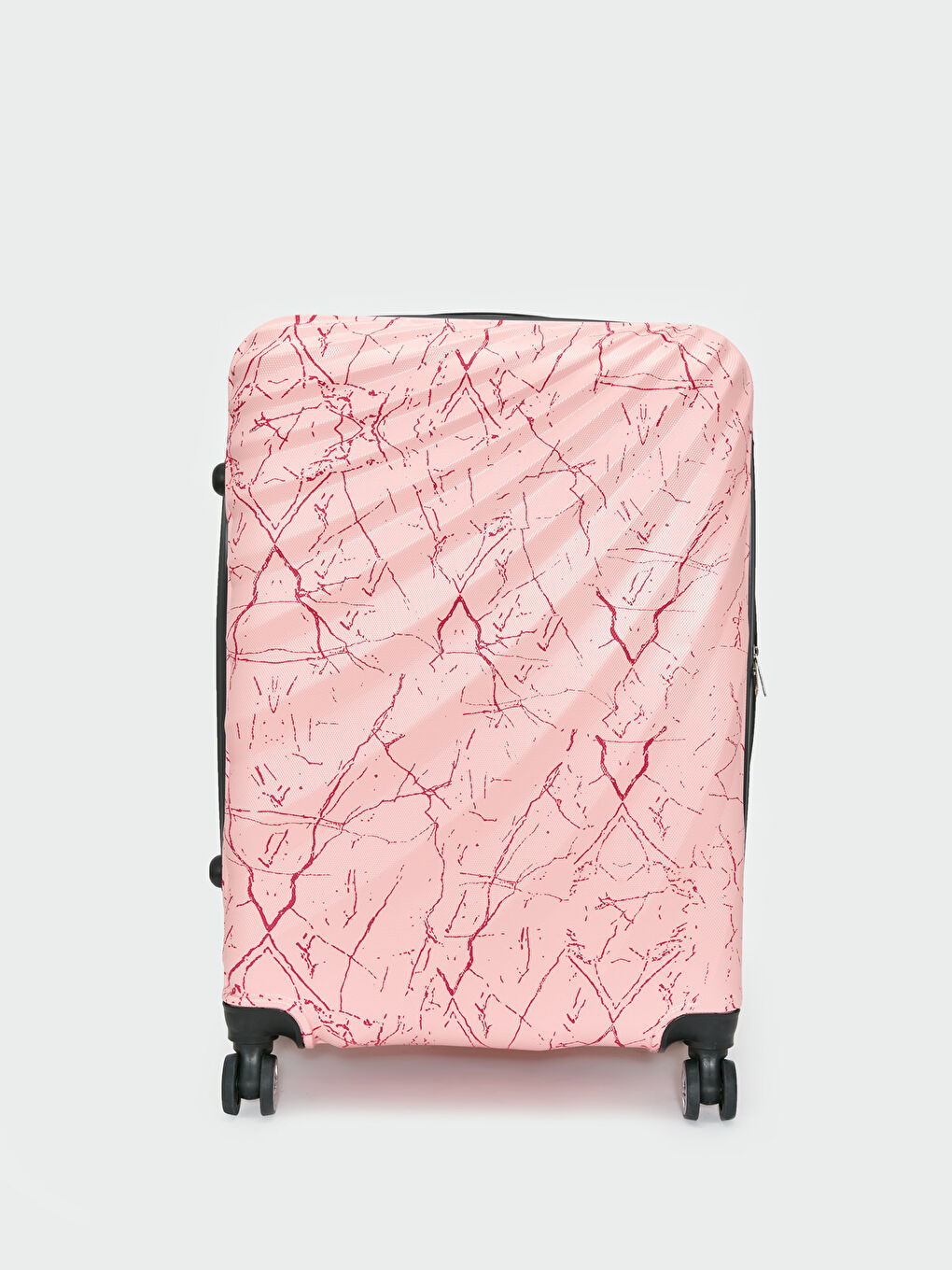 Pembe Kilit Detaylı Çekme Mekanizmalı Küçük Boy Valiz