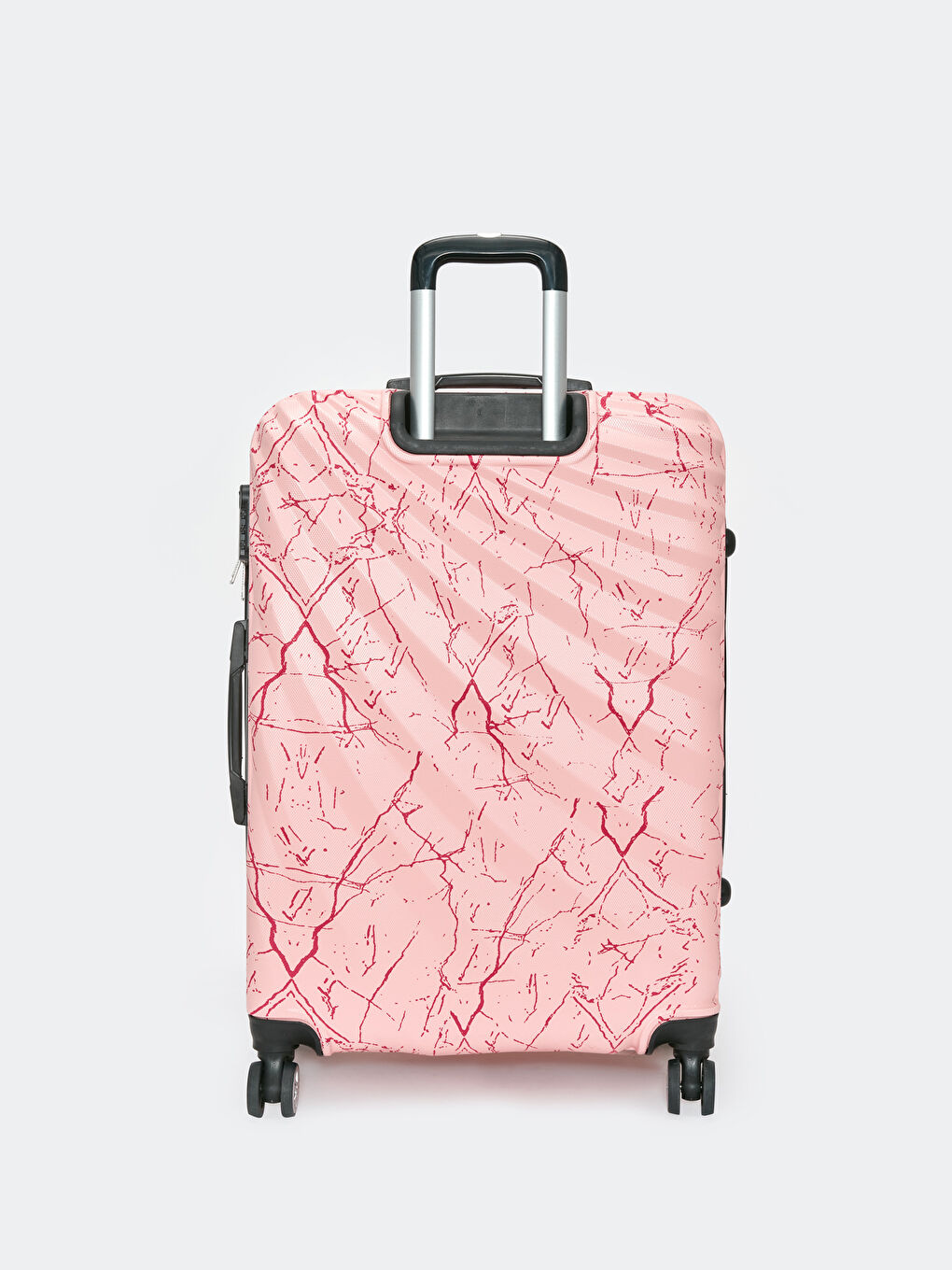 Pembe Kilit Detaylı Çekme Mekanizmalı Küçük Boy Valiz-2