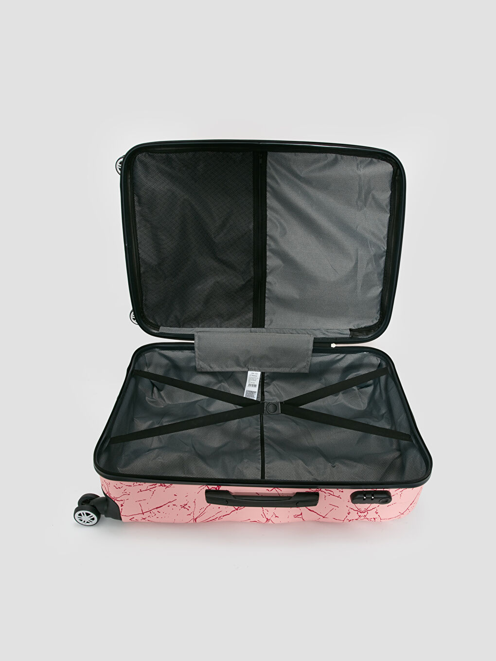 Pembe Kilit Detaylı Çekme Mekanizmalı Küçük Boy Valiz-3