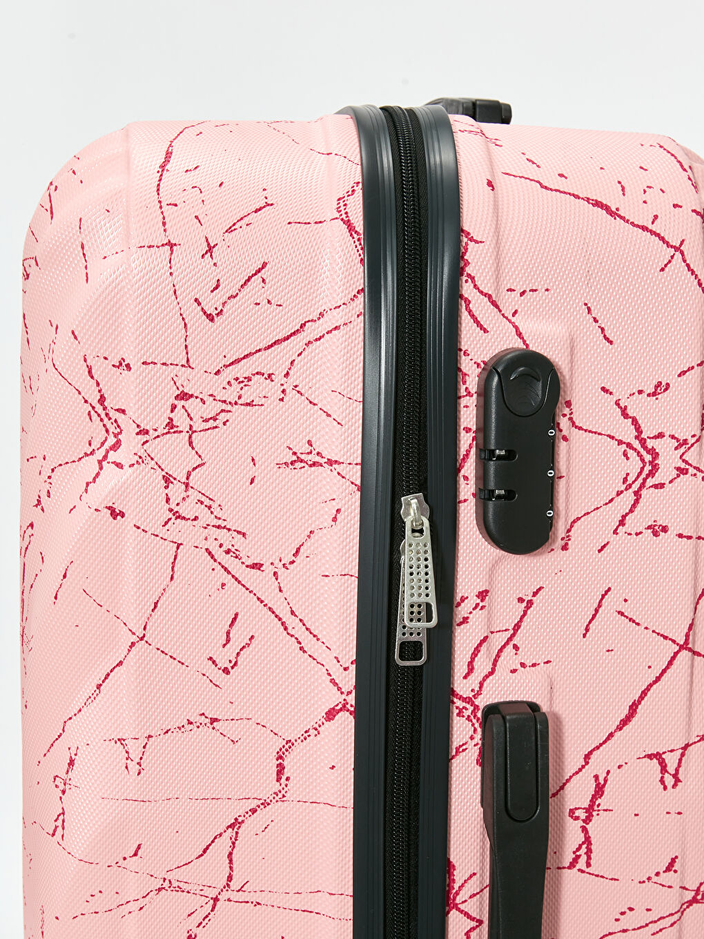 Pembe Kilit Detaylı Çekme Mekanizmalı Küçük Boy Valiz-4