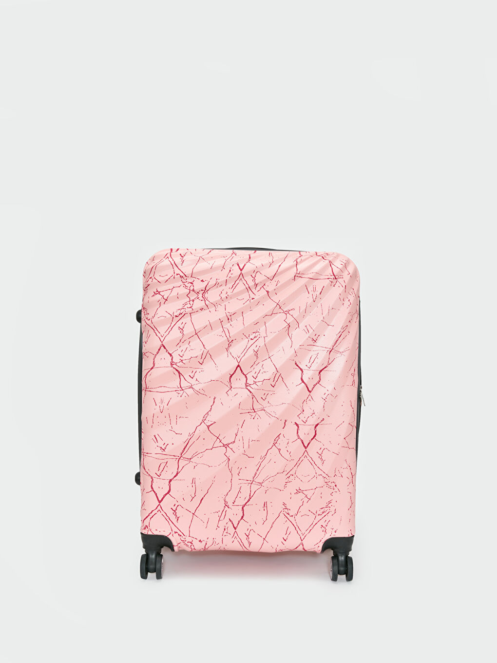 Pembe Kilit Detaylı Çekme Mekanizmalı Orta Boy Valiz