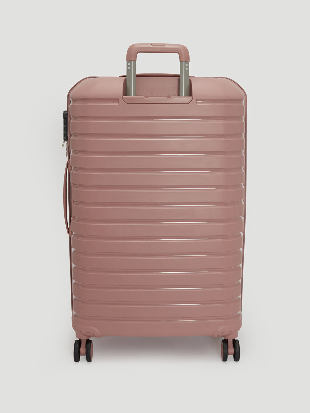 Pembe Kilit Detaylı Çekme Mekanizmalı Büyük Boy Valiz-2