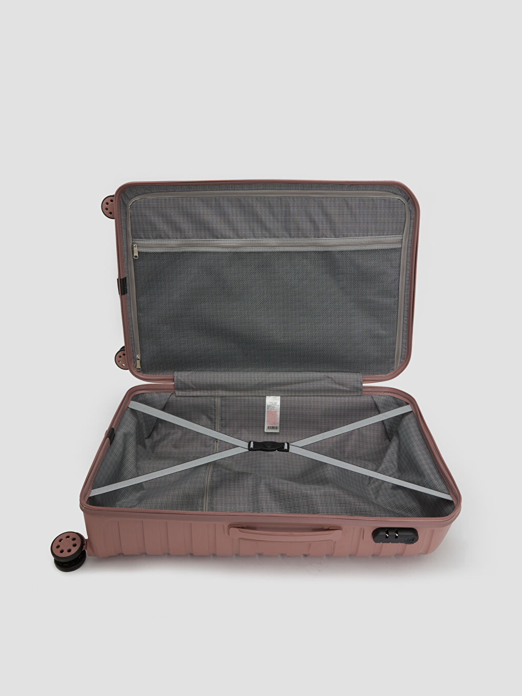 Pembe Kilit Detaylı Çekme Mekanizmalı Büyük Boy Valiz-3