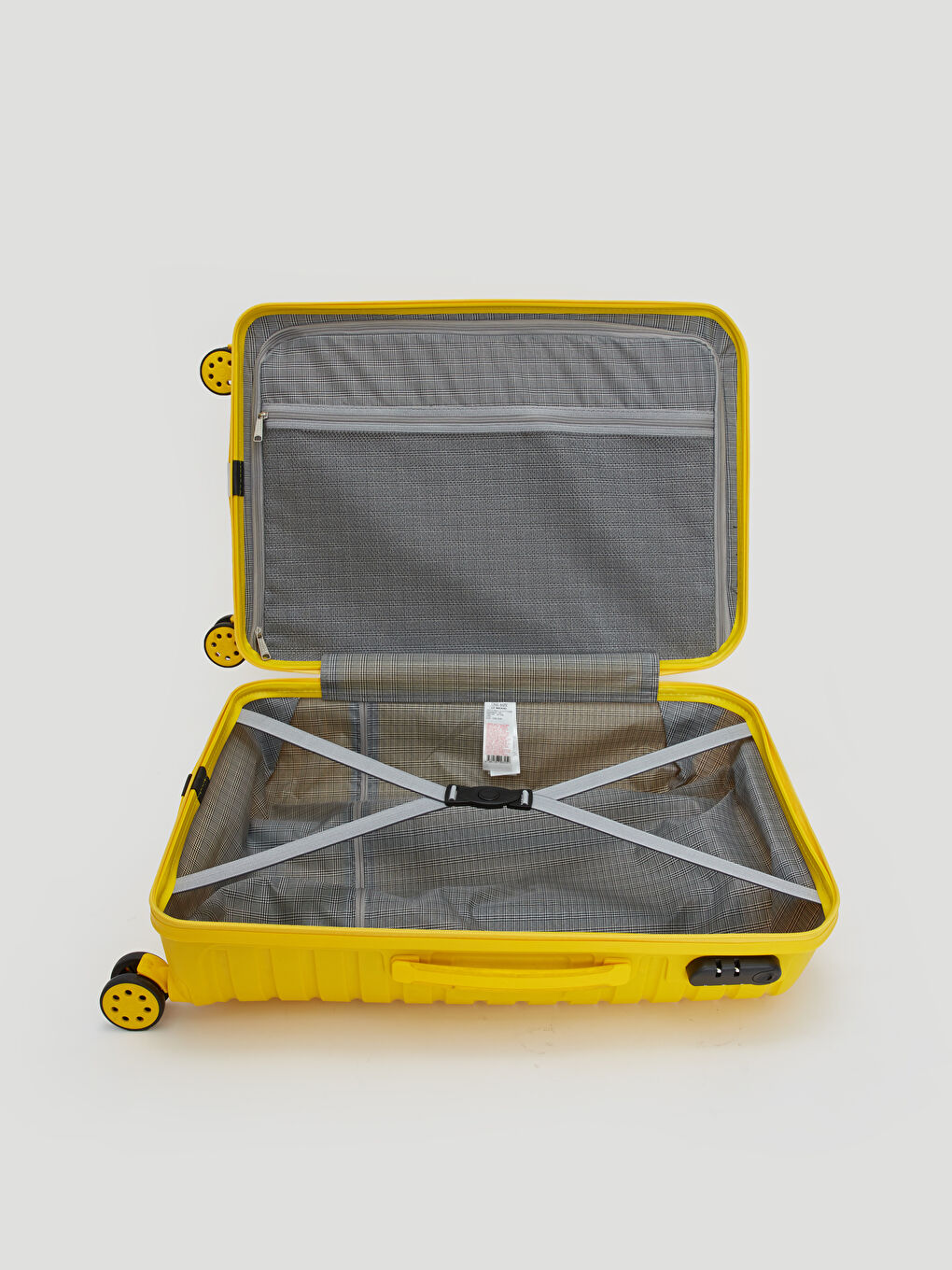 Sarı Kilit Detaylı Çekme Mekanizmalı Orta Boy Valiz-3