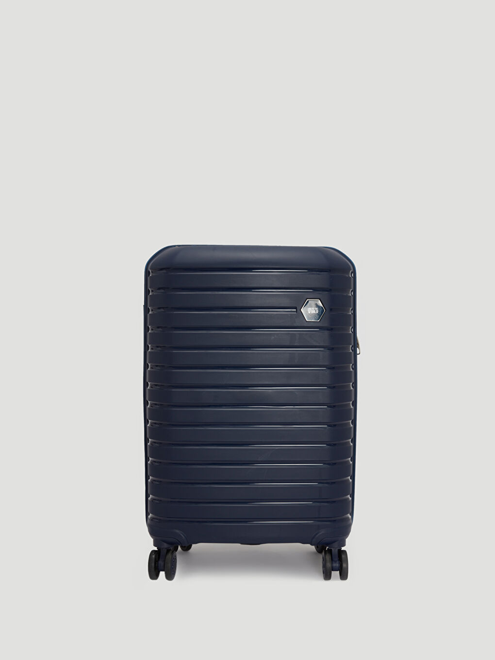 Lacivert Kilit Detaylı Çekme Mekanizmalı Küçük Boy Valiz
