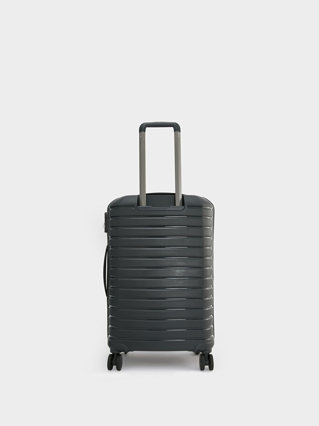 Antrasit Kilit Detaylı Çekme Mekanizmalı Küçük Boy Valiz-2