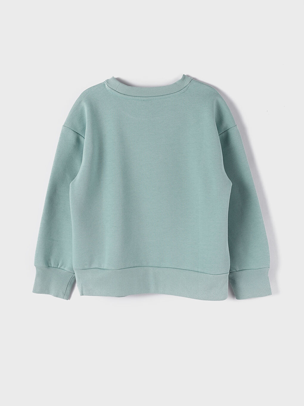 سويت شيرت مطبوع كم طويل بياقة دائرية للبنات-1