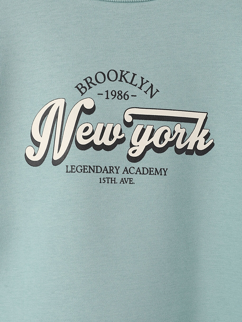 سويت شيرت مطبوع كم طويل بياقة دائرية للبنات-2