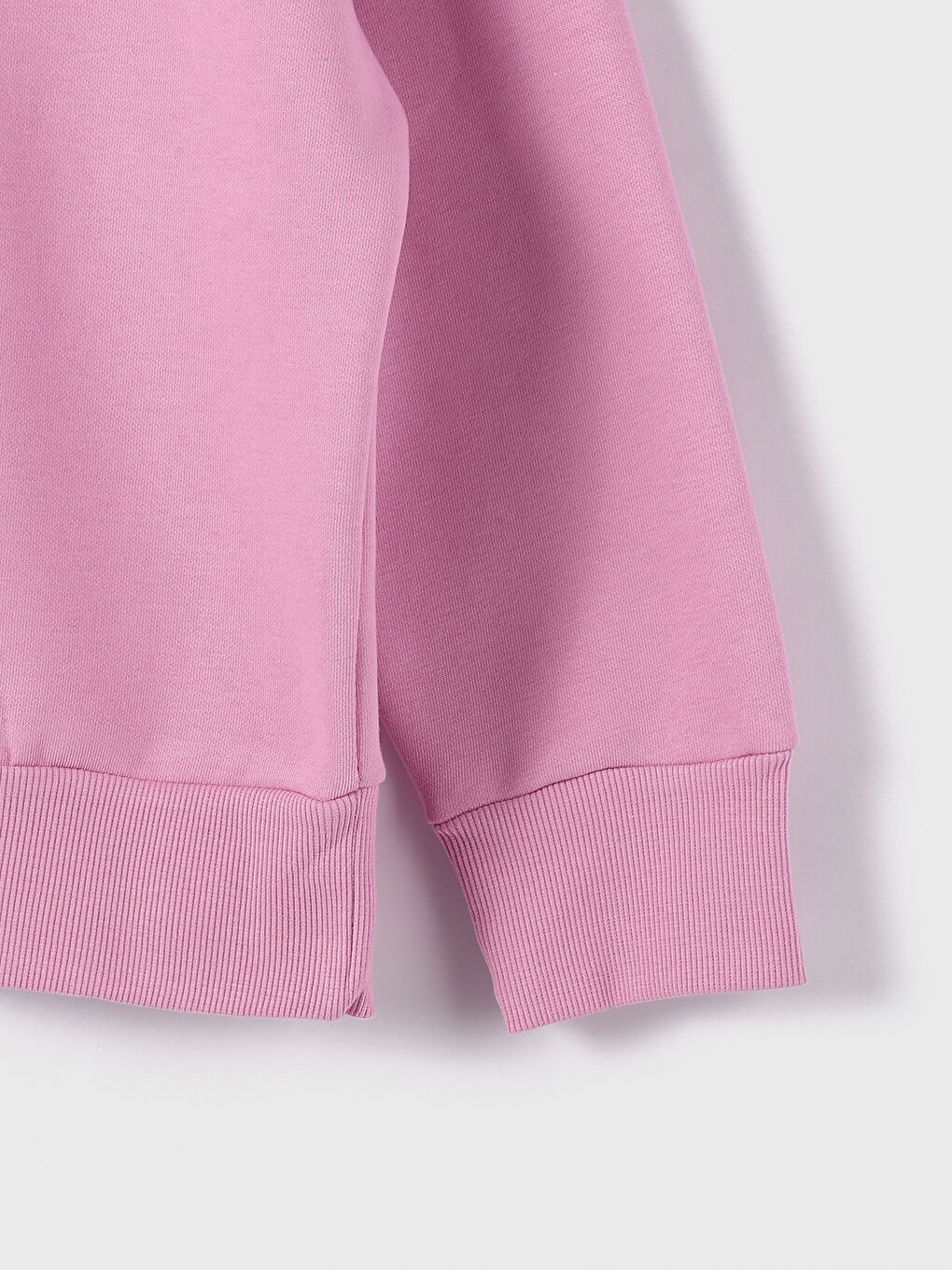 سويت شيرت مطبوع كم طويل بياقة دائرية للبنات-2