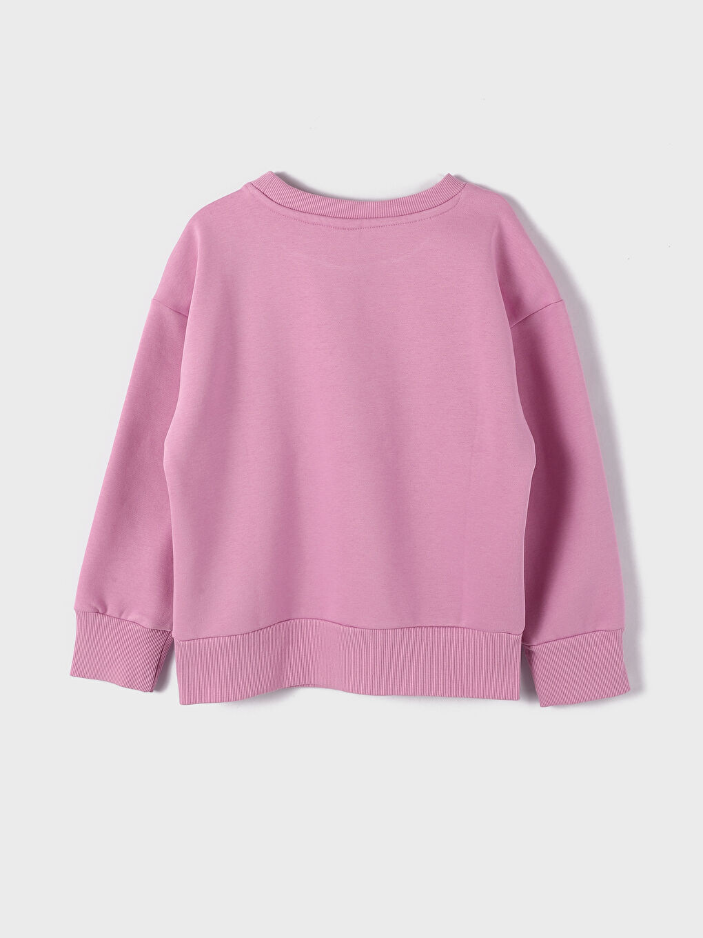 سويت شيرت مطبوع كم طويل بياقة دائرية للبنات-3