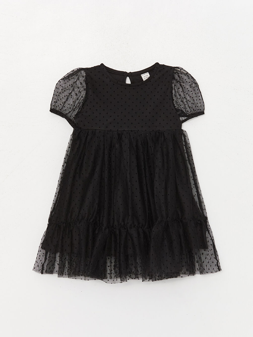 Crew Neck Short Sleeve Baby Girls' Dress