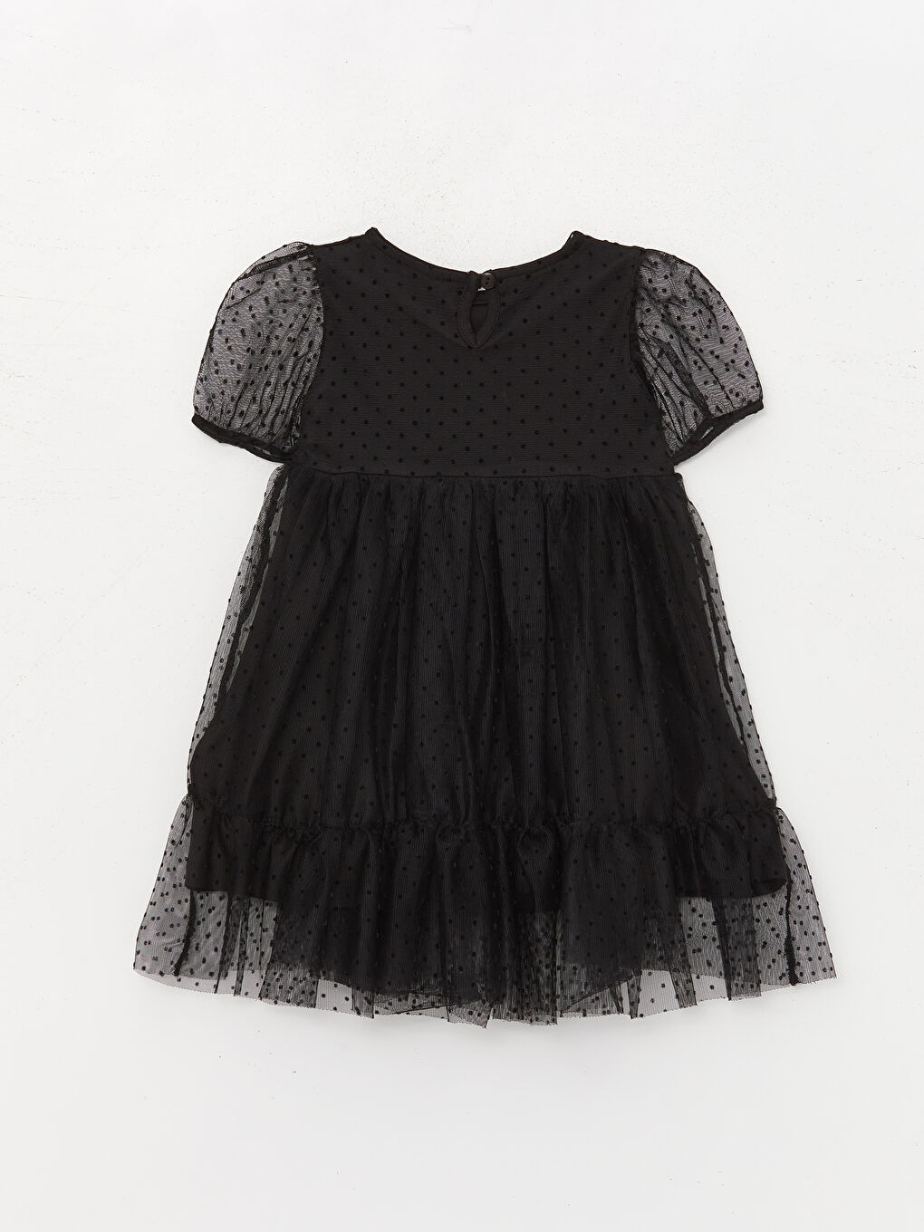 Crew Neck Short Sleeve Baby Girls' Dress-1