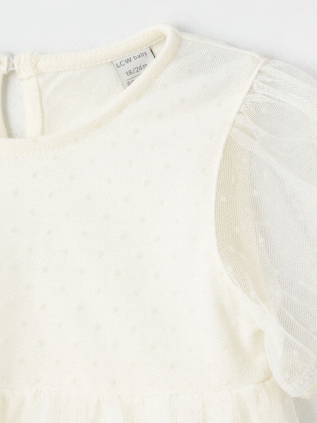 LCW baby Crew Neck Short Sleeve Baby Girls' Dress -W3G624Z1-FDJ