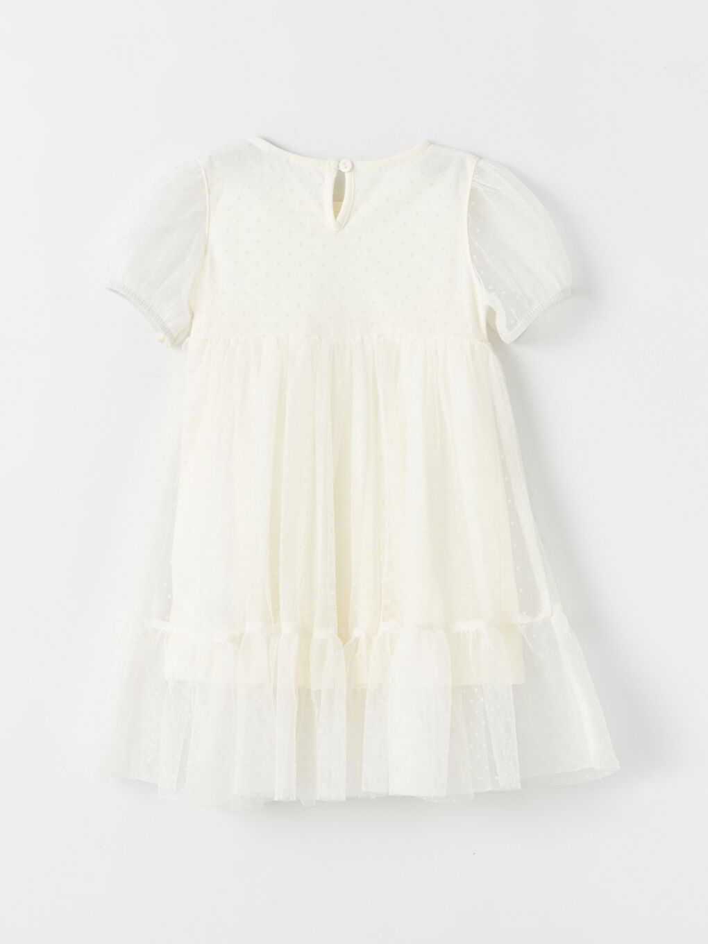 LCW baby Crew Neck Short Sleeve Baby Girls' Dress -W3G624Z1-FDJ
