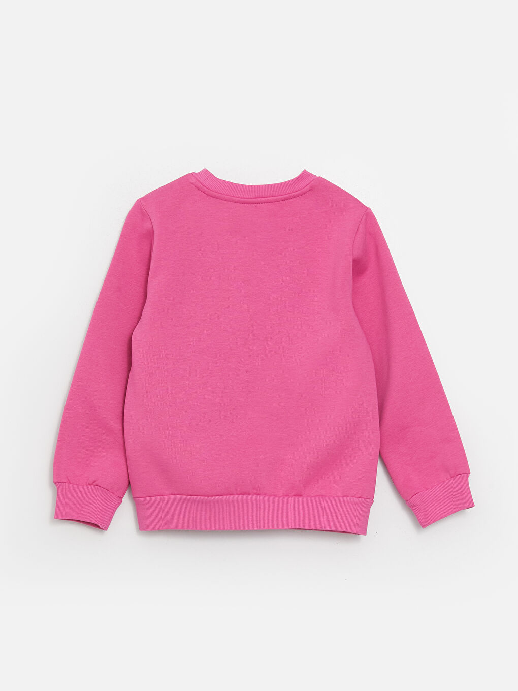 Pembe Bisiklet Yaka Baskılı Uzun Kollu Kız Çocuk Sweatshirt-1